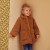 Coat with collar in fake fur Ebene chestnut
