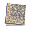 SCARF WITH « INDIEN » FLOWERS PRINT AZUR