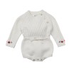 Combinaison bébé en maille brodée fleurs Ornella