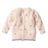Cardigan brodé fleurs rose poudré Aria