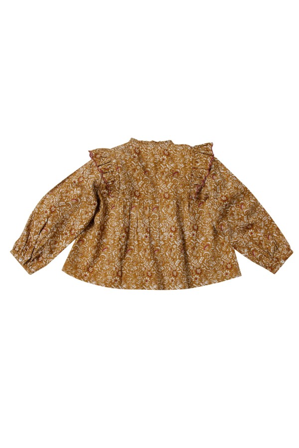 Blouse bohème imprimée fleurs noisette Yumi