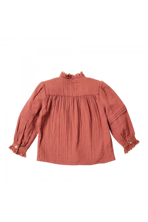 Blouse vintage à plis et volants Amaya