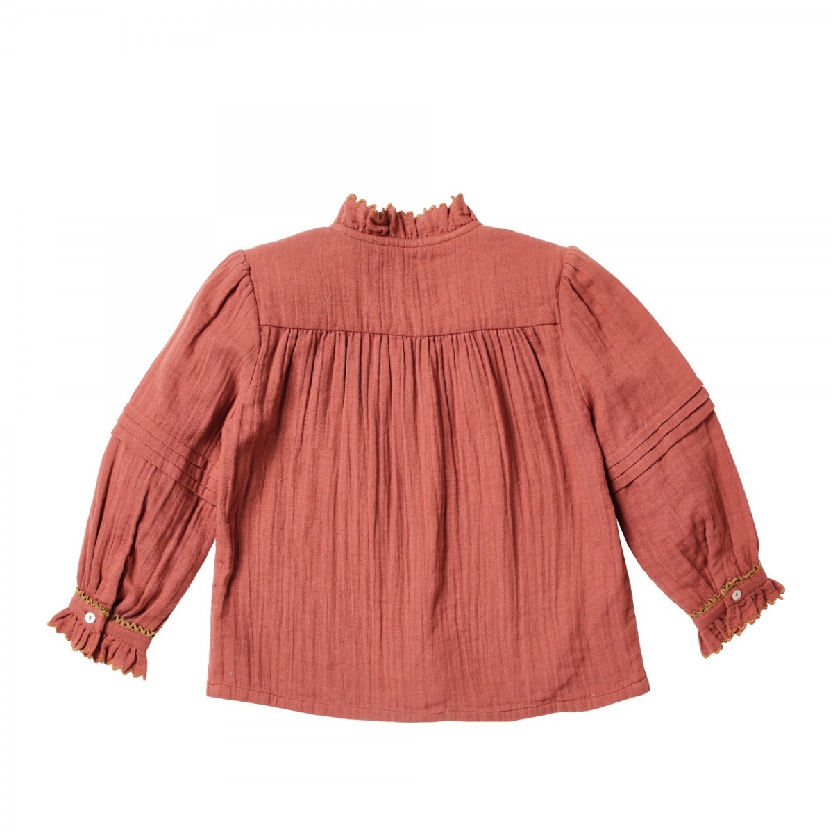 Blouse vintage à plis et volants Amaya