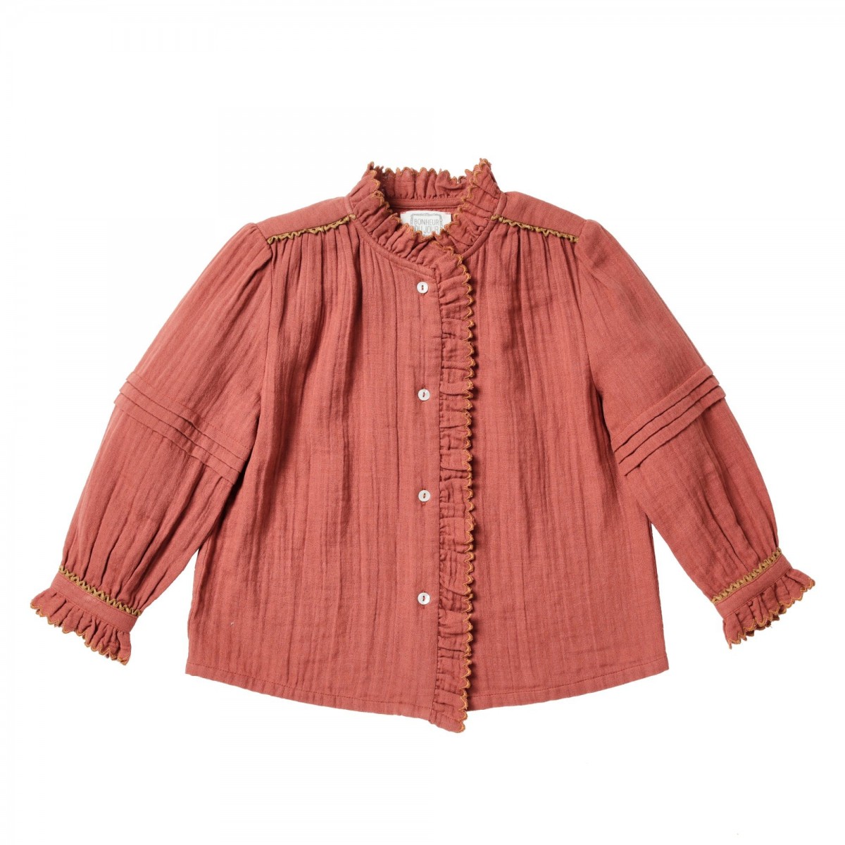 Blouse vintage à plis et volants Amaya