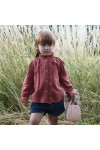 Blouse vintage à plis et volants Amaya