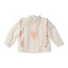 Embroidered and ruffled blouse ROMARIN