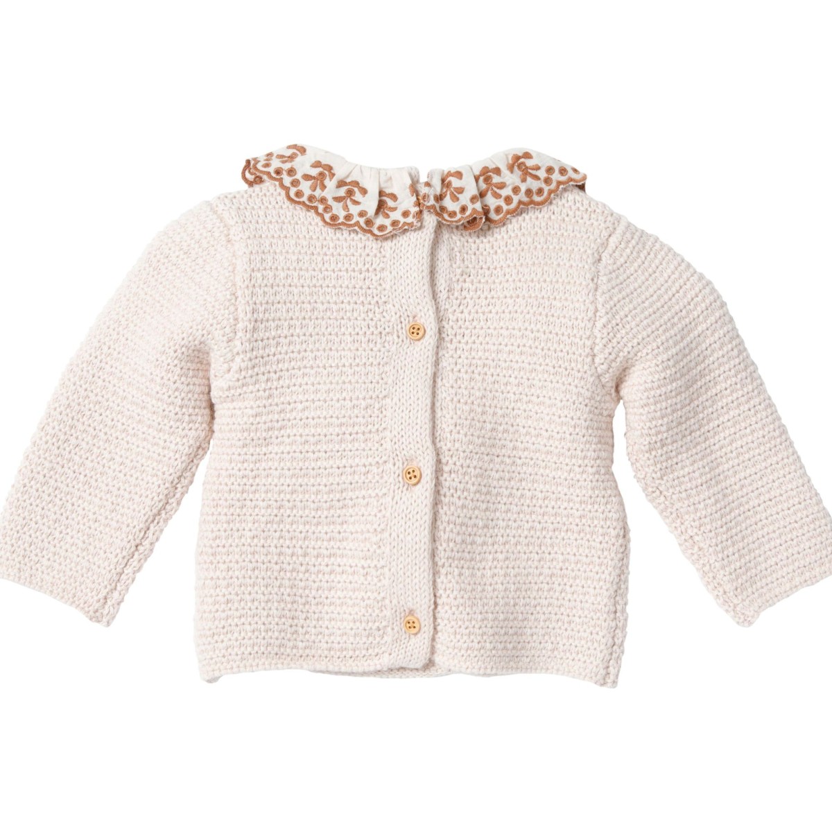 Pull à collerette brodée blush Vanessa