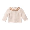 Pull à collerette brodée blush Vanessa