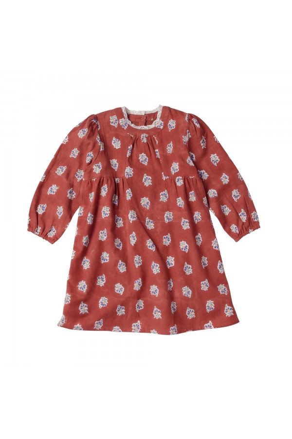 Robe imprimée fleurs au block print Ditya