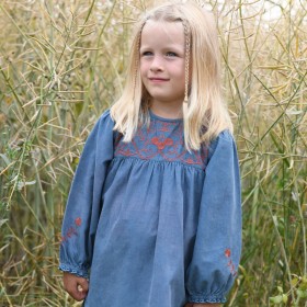 Embroidered corduroy dress Bobo Chic