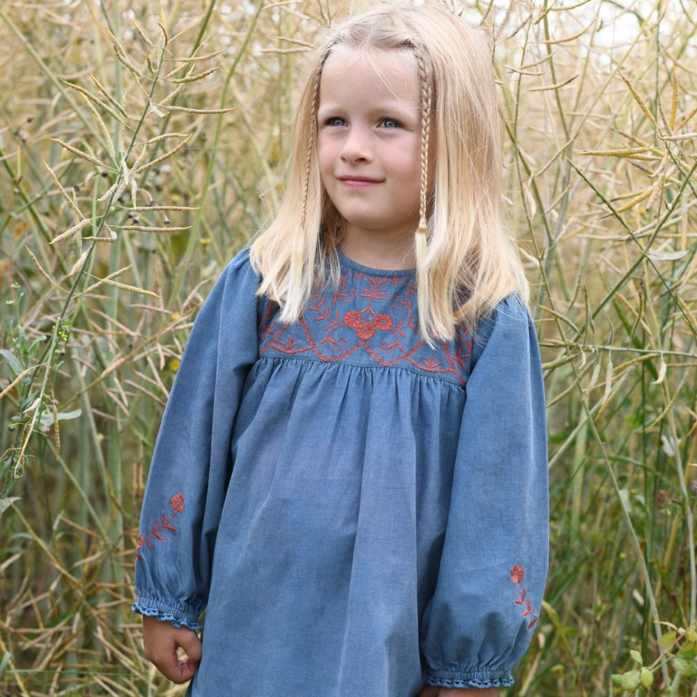 Embroidered corduroy dress Bobo Chic