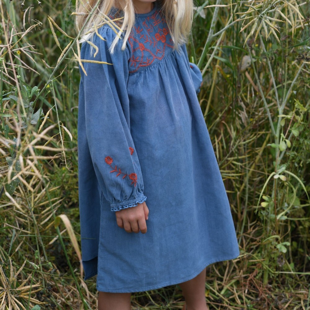 Embroidered corduroy dress Bobo Chic