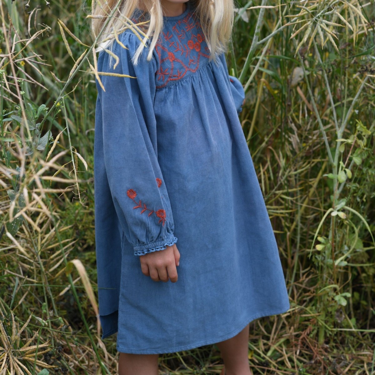 Embroidered corduroy dress Bobo Chic