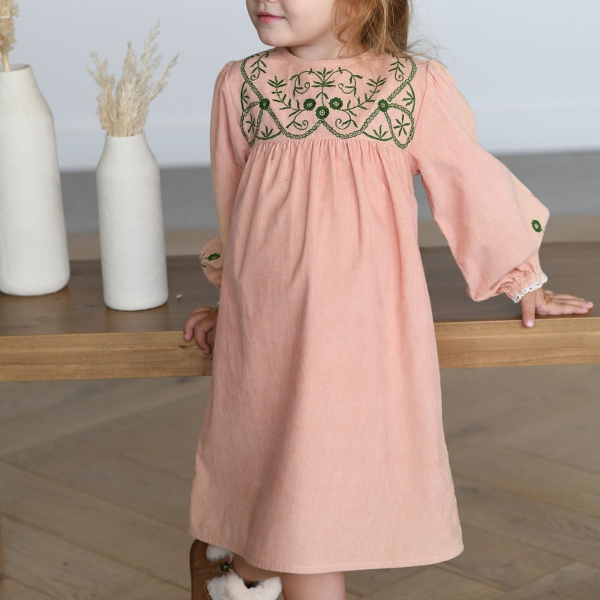 Embroidered corduroy dress Bobo Chic