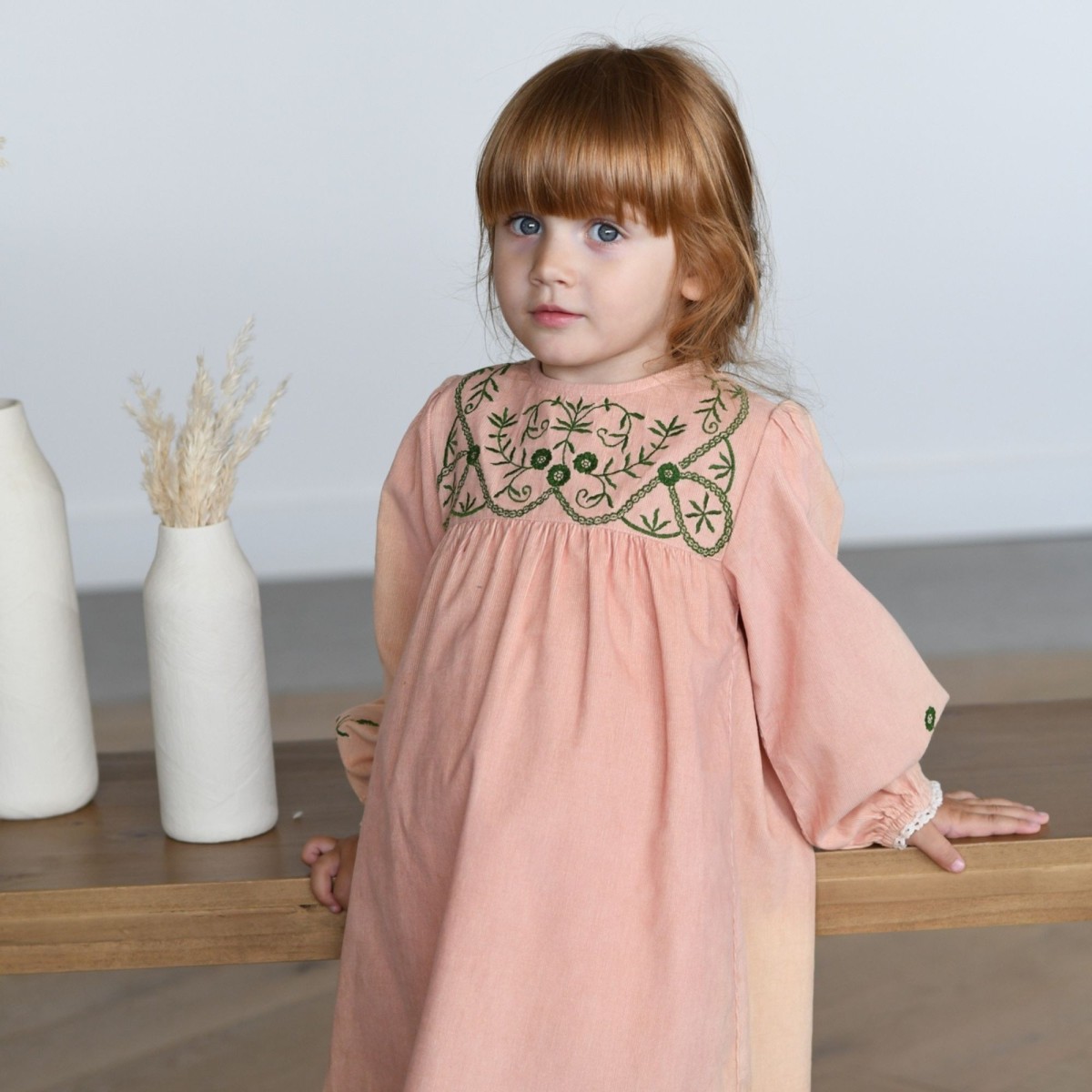 Embroidered corduroy dress Bobo Chic