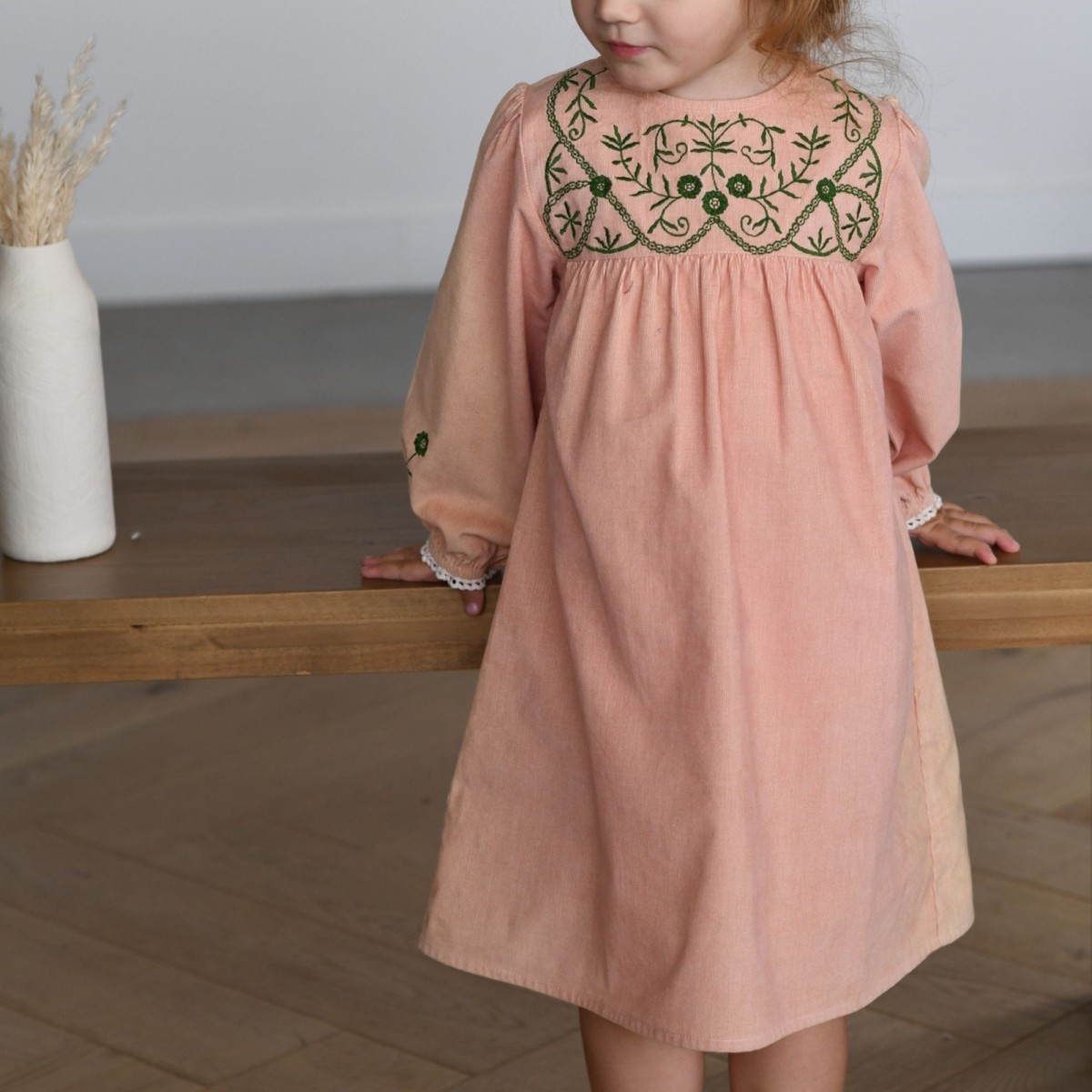 Embroidered corduroy dress Bobo Chic