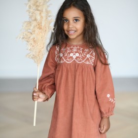 Embroidered corduroy dress Bobo Chic