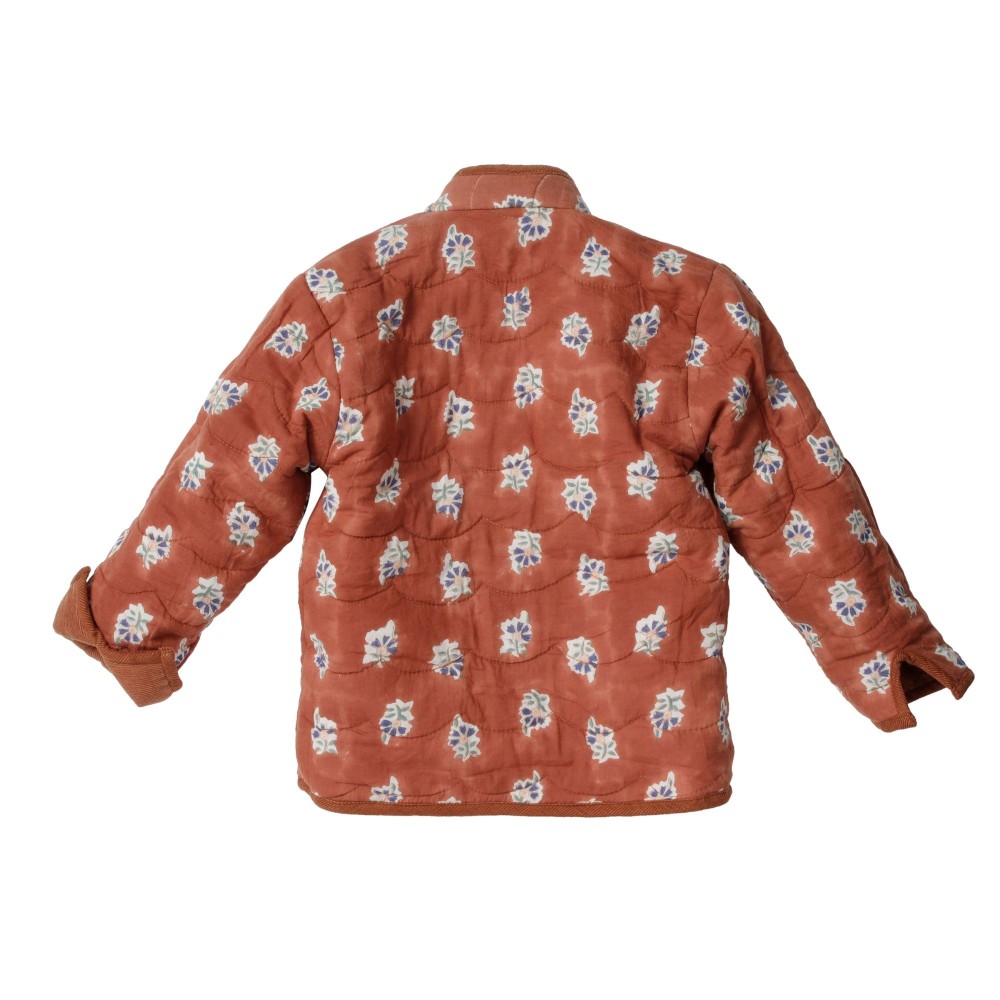 Blouson réversible imprimées fleurs terracotta Elsa