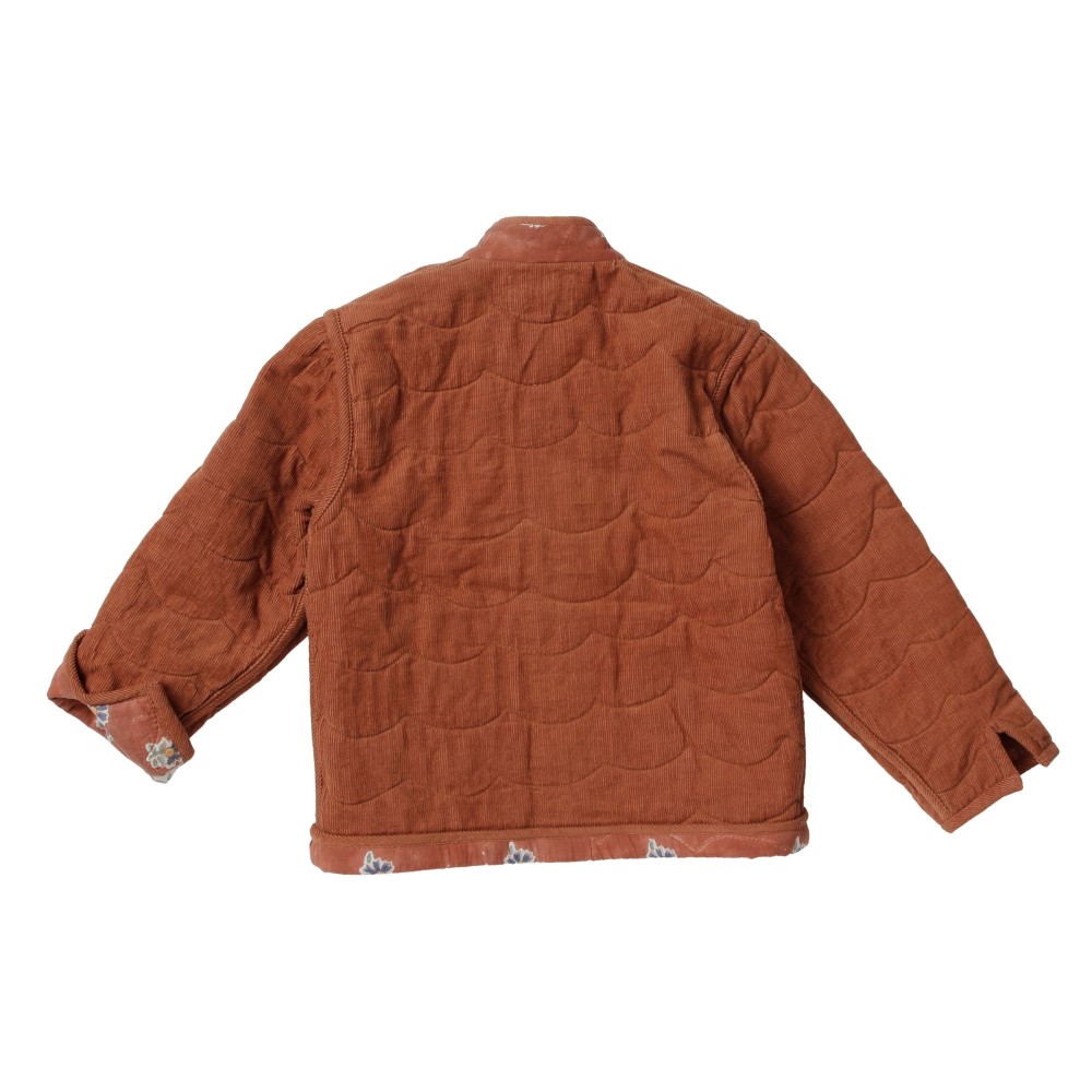 Blouson réversible imprimées fleurs terracotta Elsa