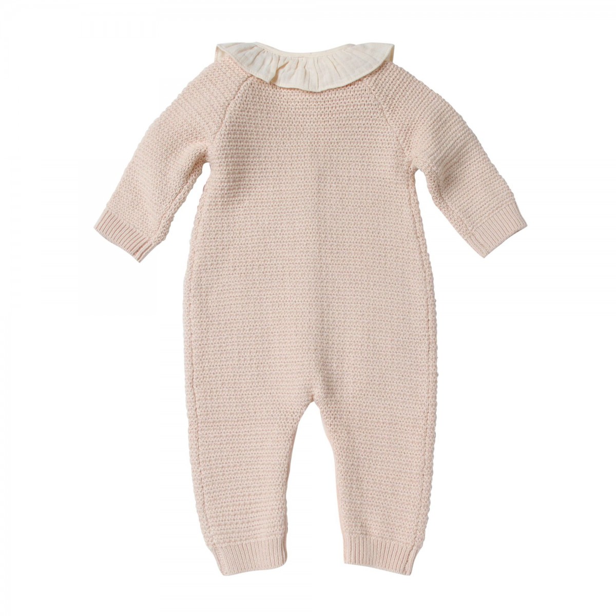 Unisex baby romper with gathered collar Eden