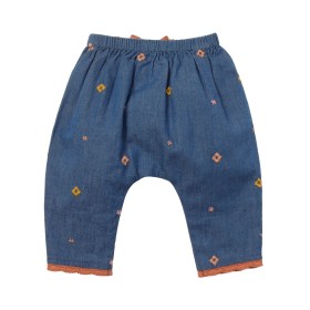 Sarouel pants denim with embroidered flowers Lionnette