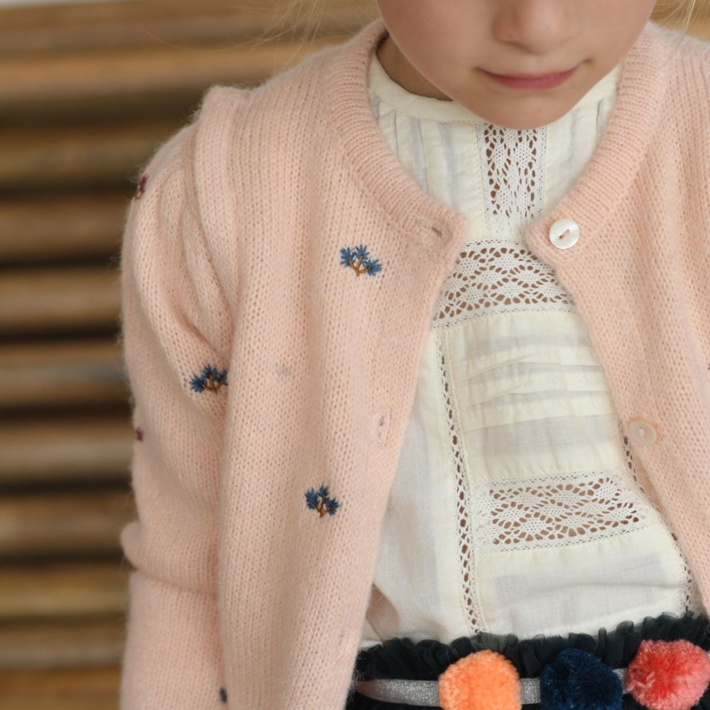 Embroidered flowers cardigan ARIA