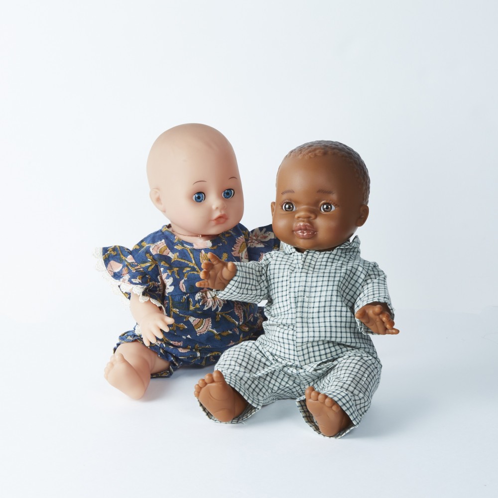 Chouchou Doll Pyjama Ecru Green Vichy