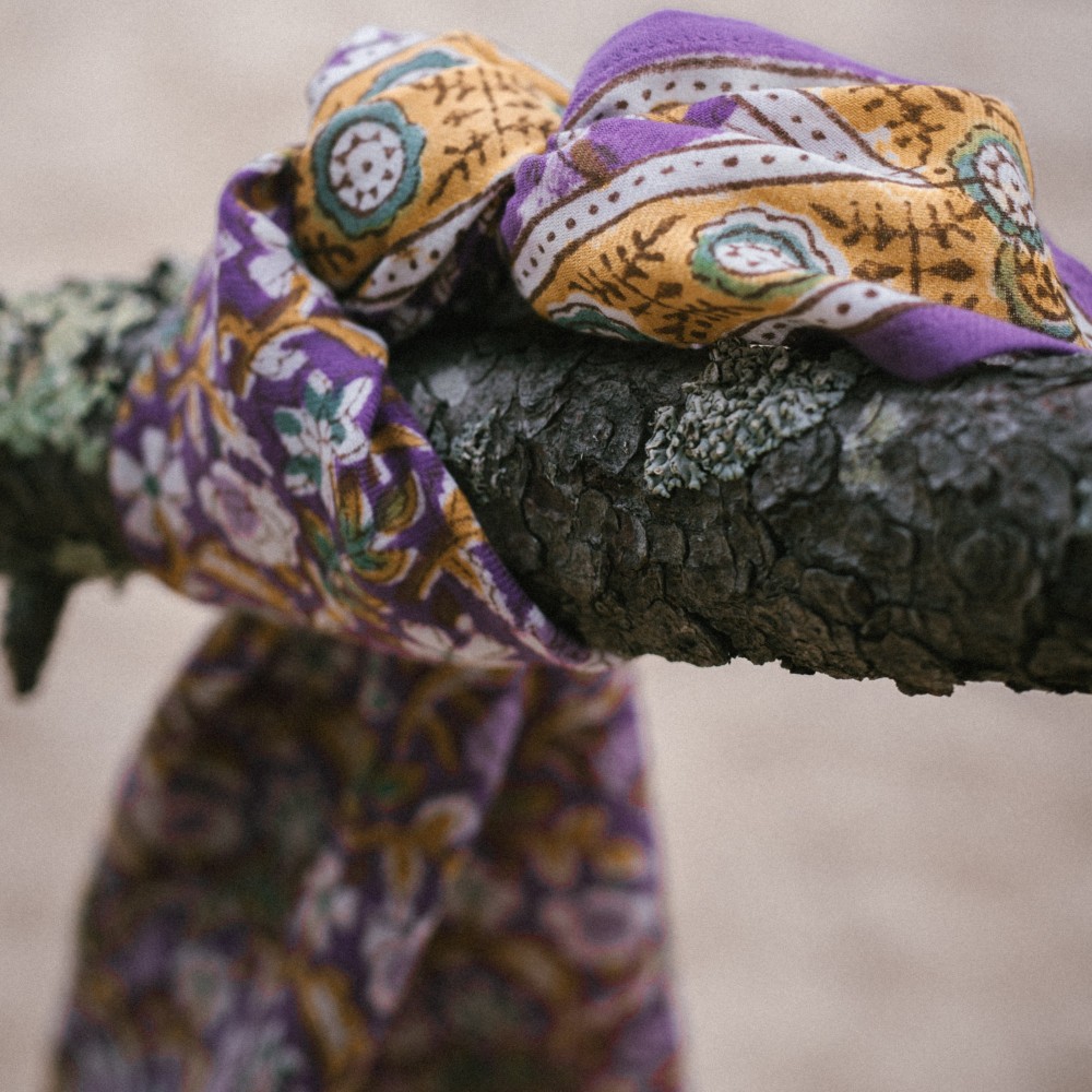 Foulard indien Absynthe Purple