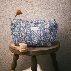 Trousse de toilette indienne multico indigo LARGE