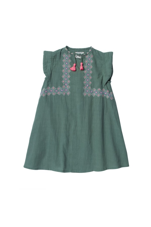 Robe Brodée Caraïbes Ecru