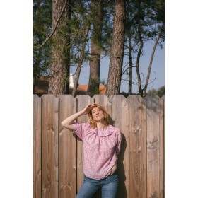 Blouse Femme à collerette imprimé fleurs Pearly