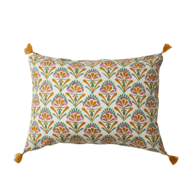 Cushion Cover Seventies Ecru Vert - Bonheur du Jour