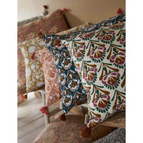 Cushion Cover Seventies Ecru Vert - Bonheur du Jour