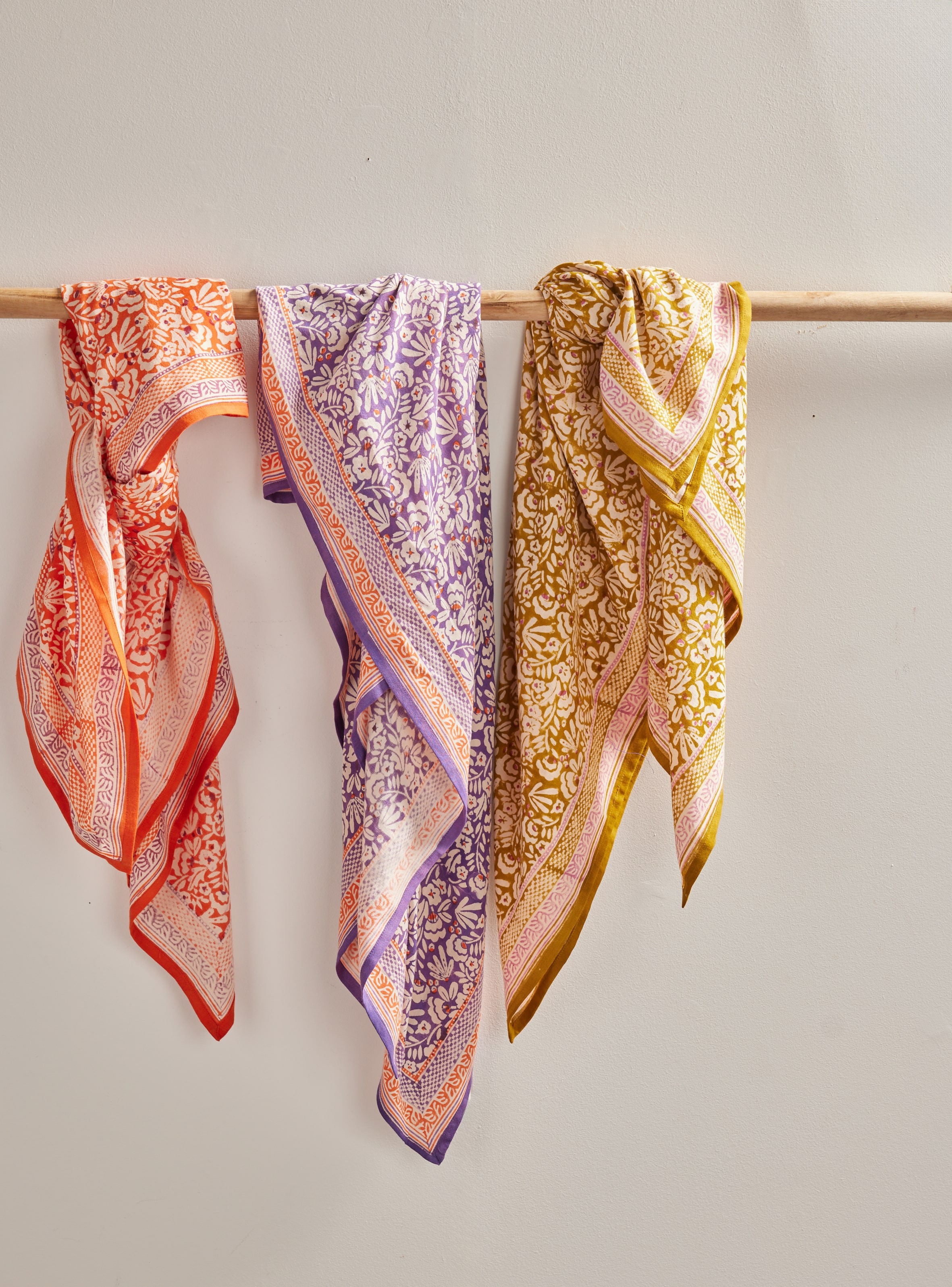 Indian Scarf Iris Olive - Bonheur du Jour