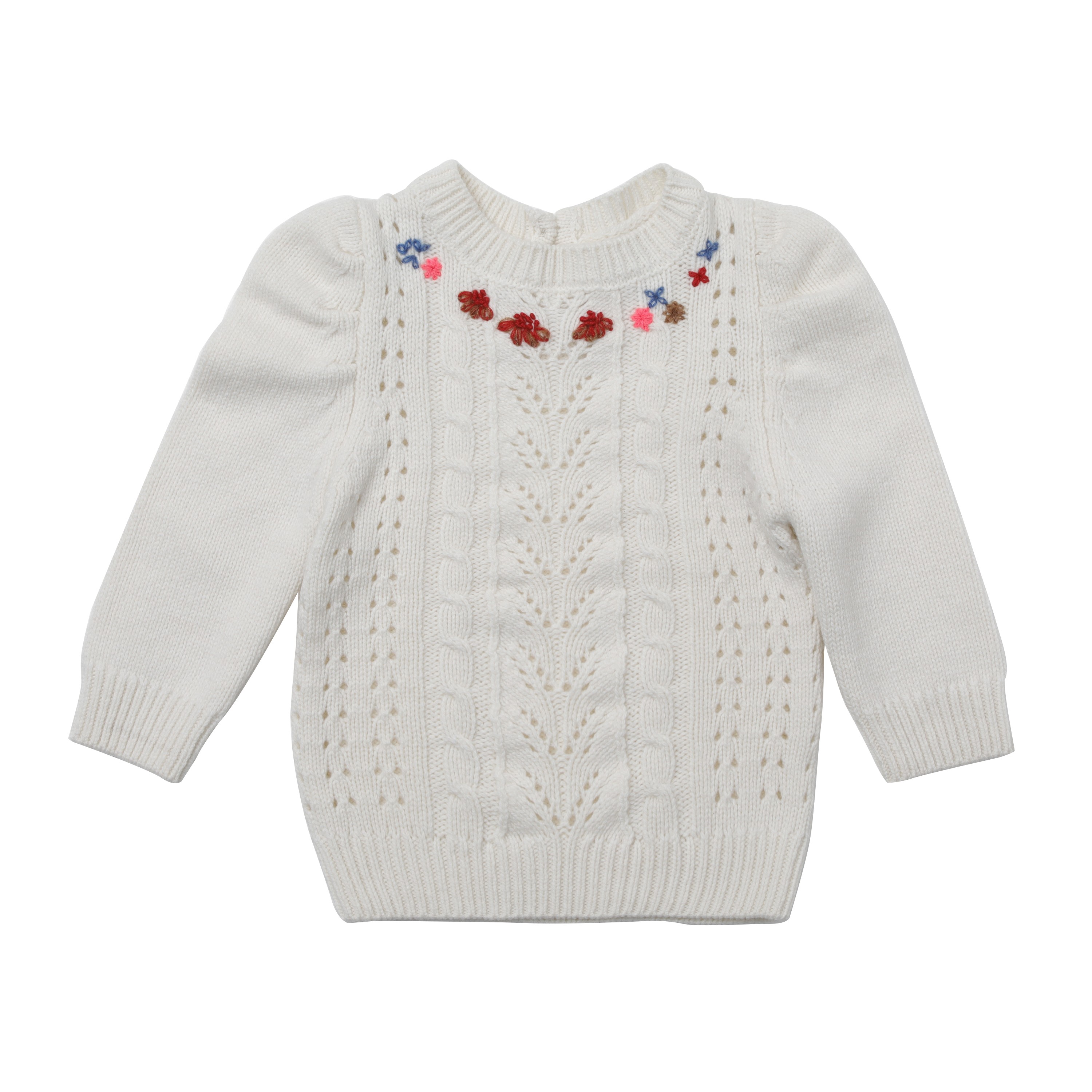 White hot sale embroidered sweater