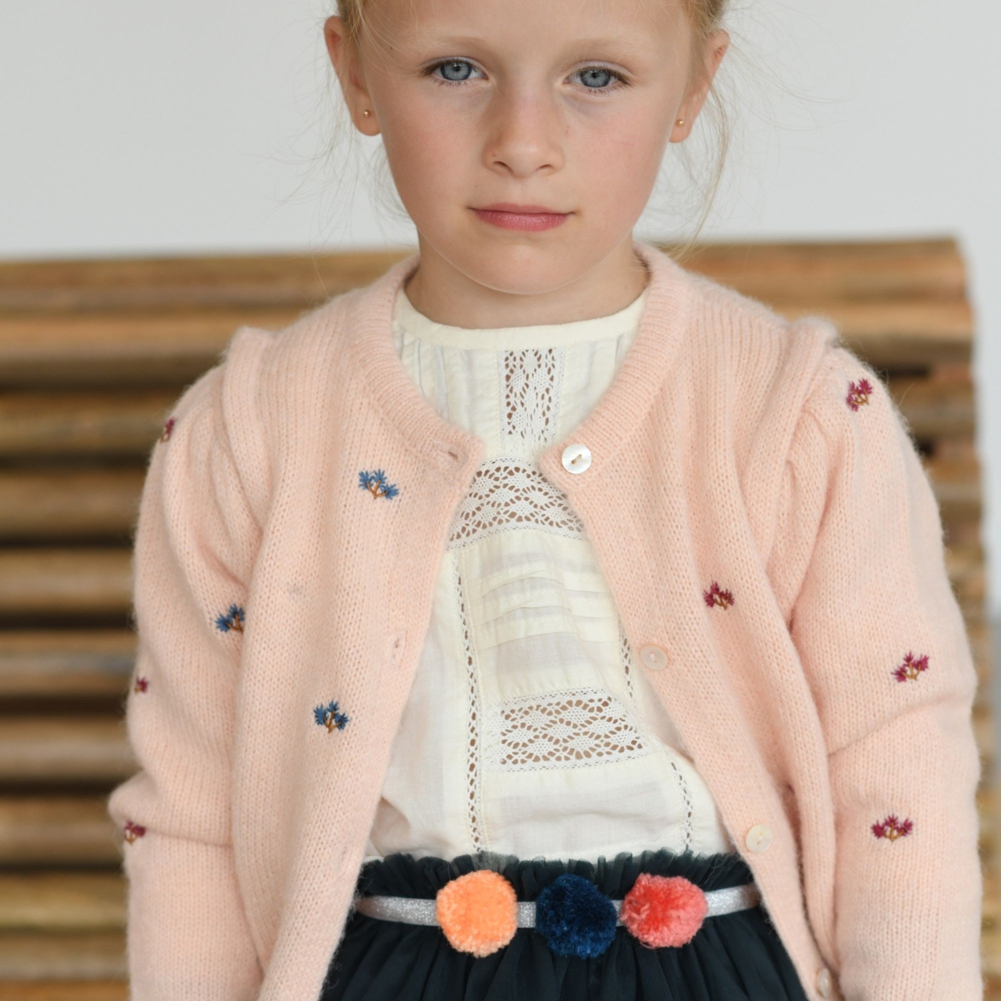 Embroidered flowers cardigan ARIA Bonheur du Jour