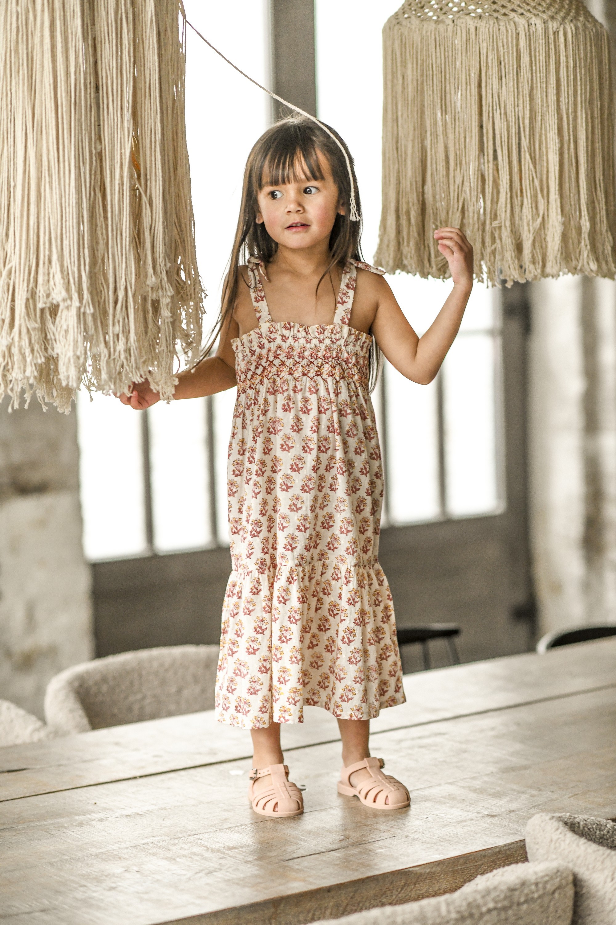 ワンピース bonjour diary 8y terra smocked dress Smocked dress LORIANE - Bonheur du jour