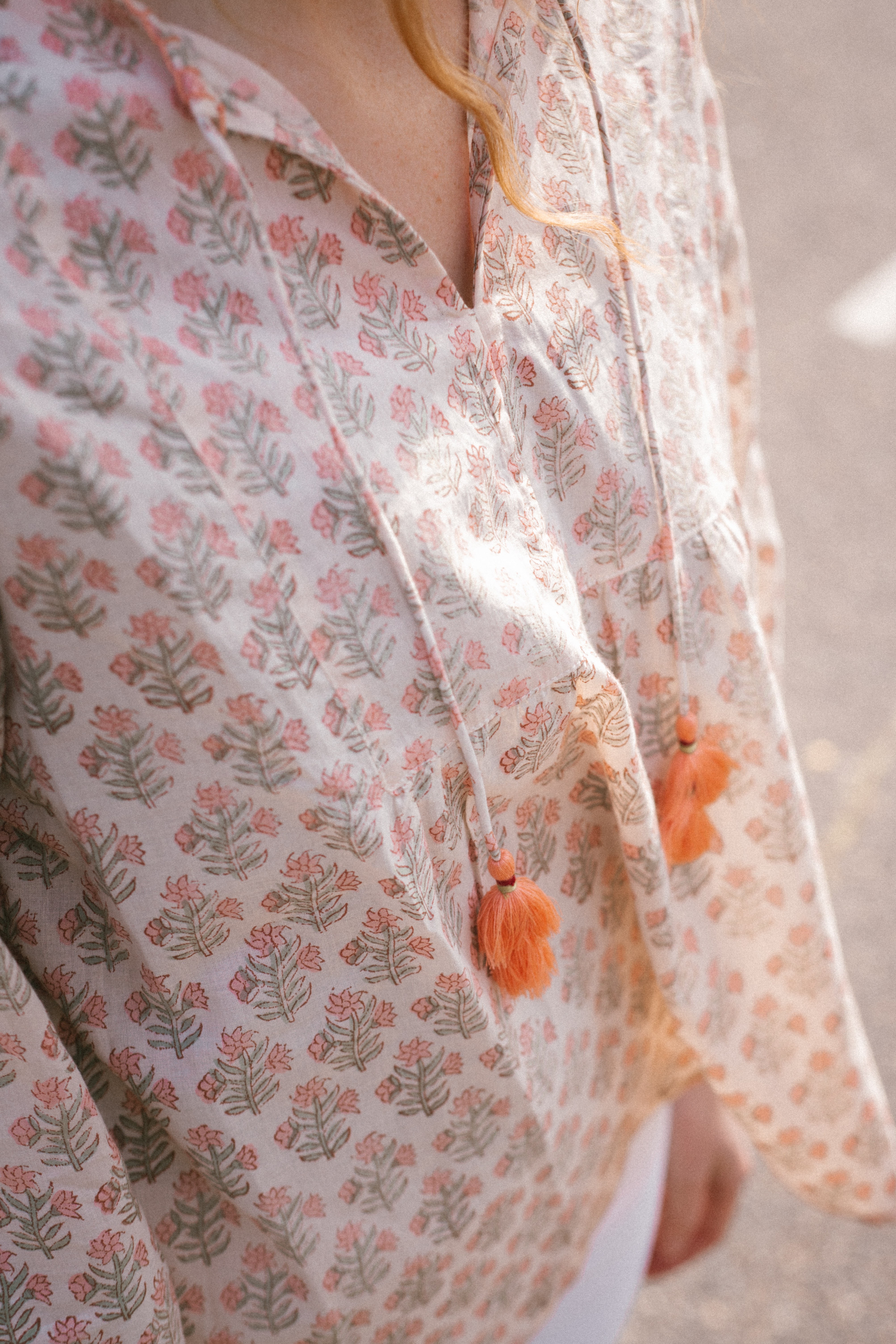 Blouse orange femme top